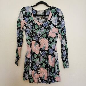 Vintage Pottery 90's Floral Coquette Fairy Mini Dress